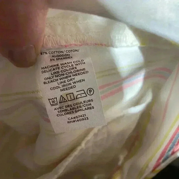 Loft Striped Rivera Shorts Coral Multi Size 10 - Picture 2 of 7